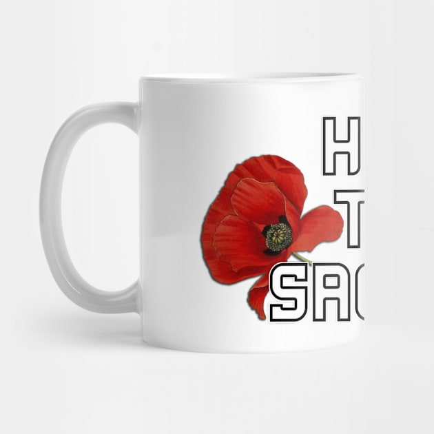 Honor Their Sacrifice Memorial with Red Poppy Flower Back Version (MD23Mrl006b) by Maikell Designs